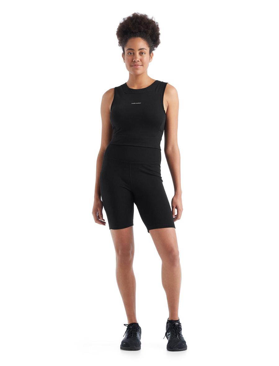 Shorts Icebreaker Merino Fastray High Rise Femme Noir | FR 1507JPQJ